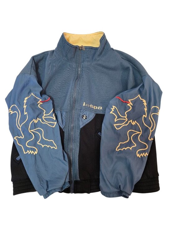 Ixspa Other - Vintage Ixspa Blue & Black Full Zip Jacket Lion Embroidery Mens Size L